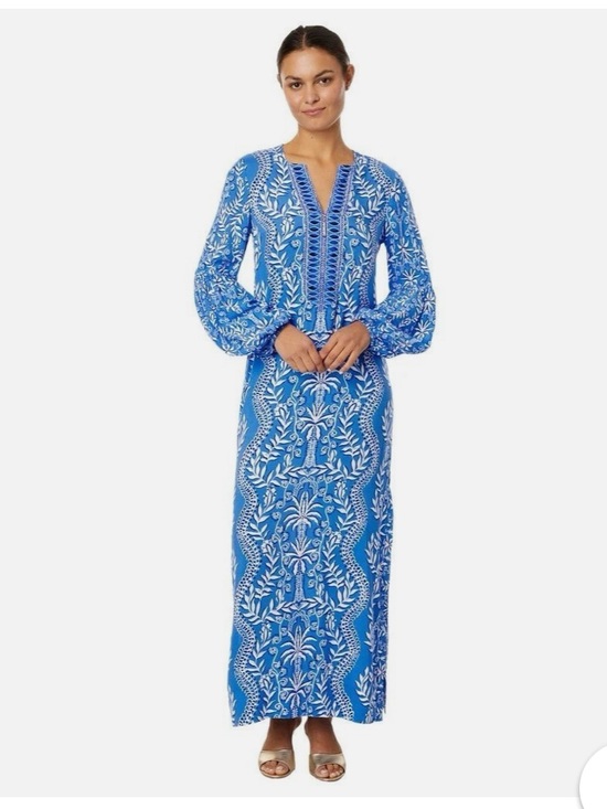 Lilly Pulitzer Dresses & Skirts - Lilly Pulitzer Abaco Blue loralie Long-Sleeve Maxi Dress